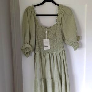 Shirred cottage style dress